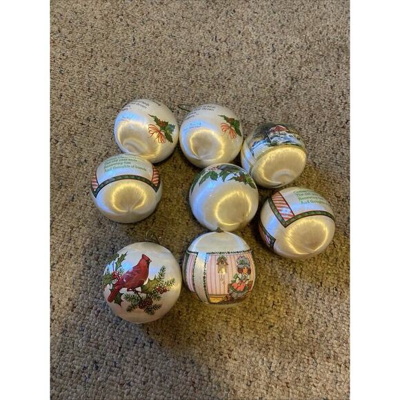 VTG MCM Christmas Ornaments No Glass Ball Silk & Plastic Wrap ThomasWolfe Lotof8 - Picture 8 of 10
